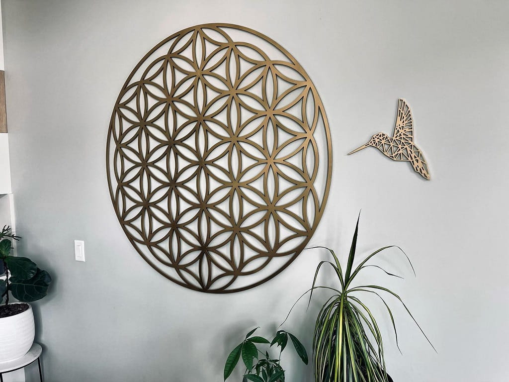 Laser Cut Flower of Life Wall Decor