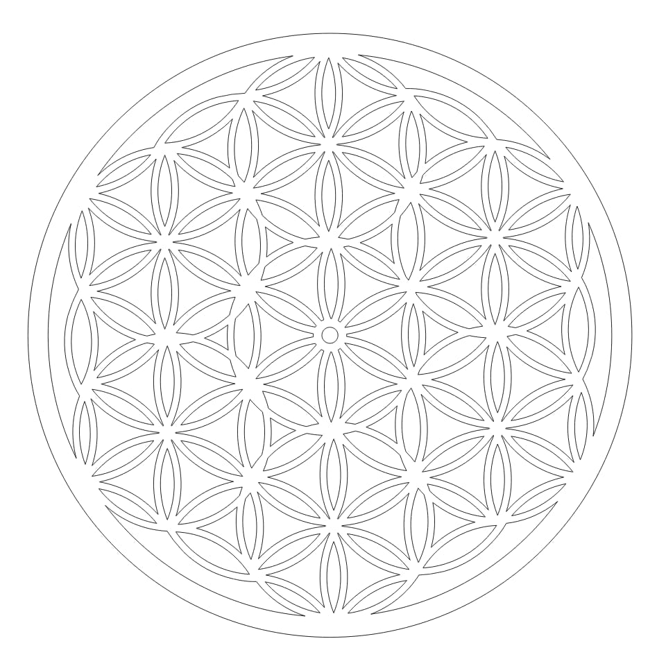 Laser Cut Flower of Life Wall Decor