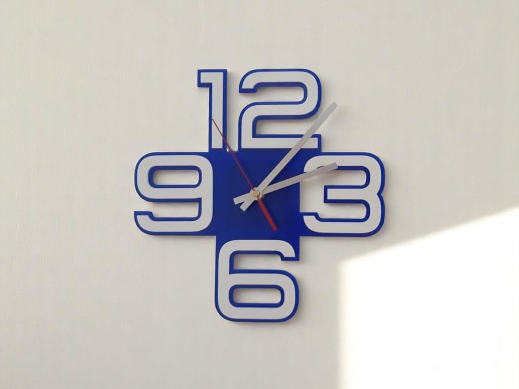 Laser Cut 4 Big Numbers Wall Clock