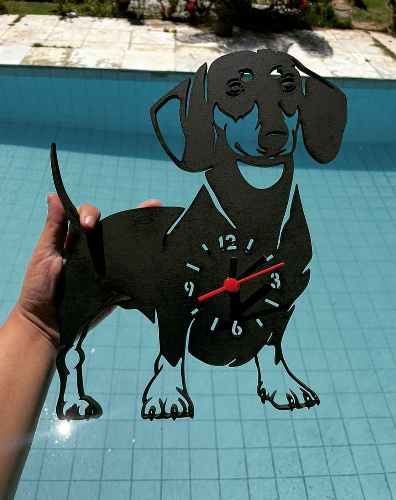 Laser Cut Dachshund Dog Wall Clock