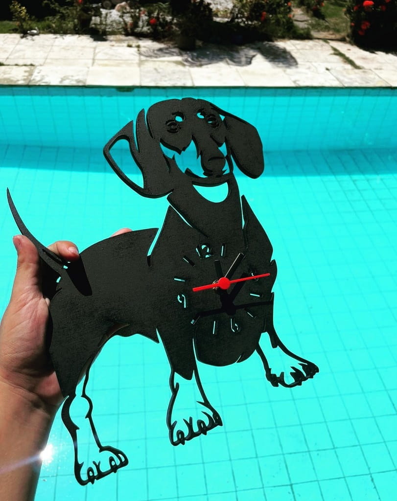 Laser Cut Dachshund Dog Wall Clock