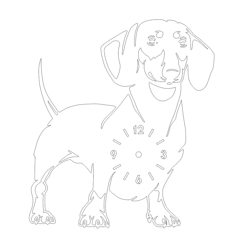 Laser Cut Dachshund Dog Wall Clock