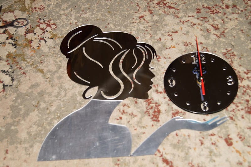 Laser Cut Fashion Girl Mirror Acrylic Wall Clock