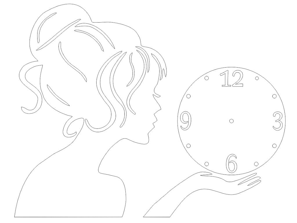 Laser Cut Fashion Girl Mirror Acrylic Wall Clock
