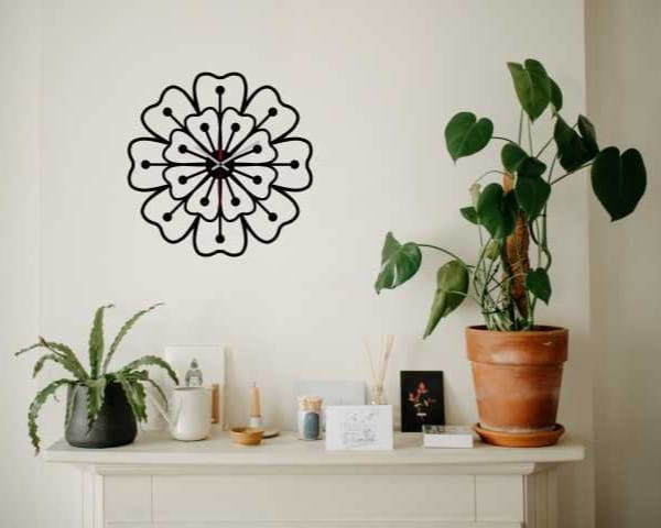 Laser Cut Floral Design Wall Clock