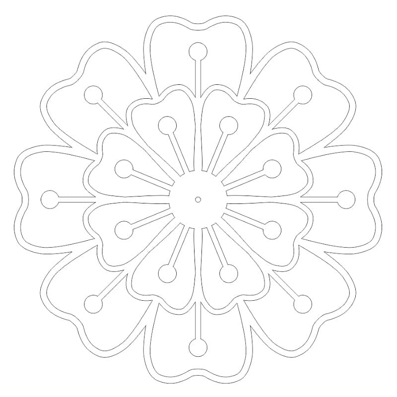 Laser Cut Floral Design Wall Clock