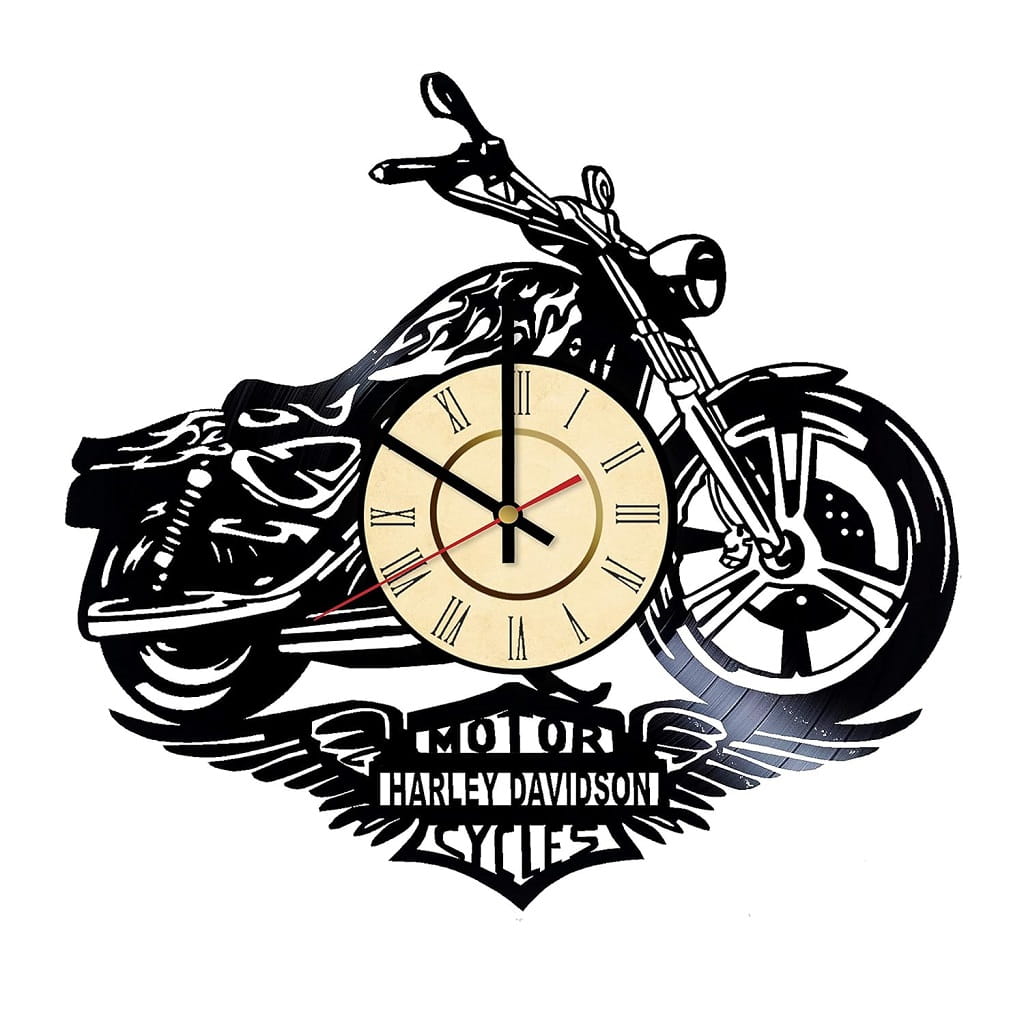Laser Cut Harley Davidson Vinyl Record Wall Clock