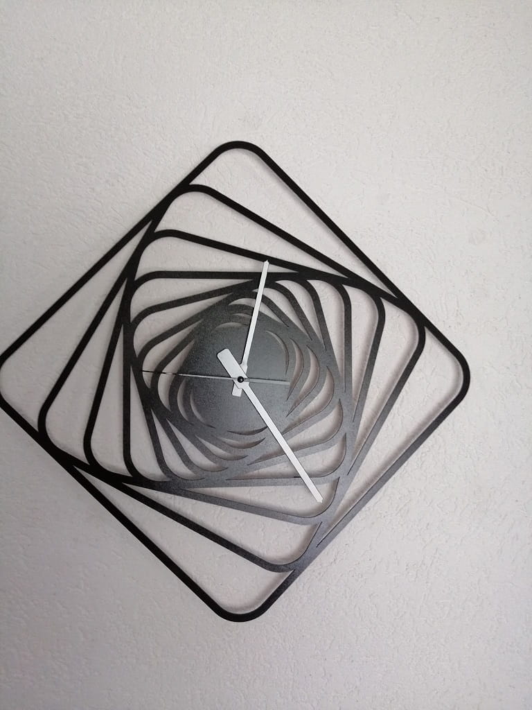 Laser Cut Spiral Square Wall Clock