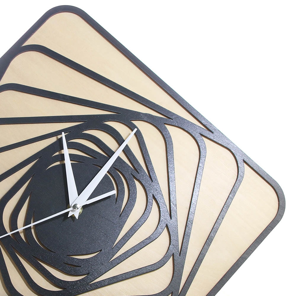 Laser Cut Spiral Square Wall Clock