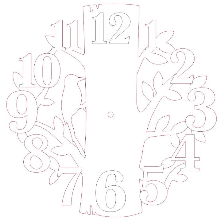 Laser Cut Woodpecker on Tree Wall Clock