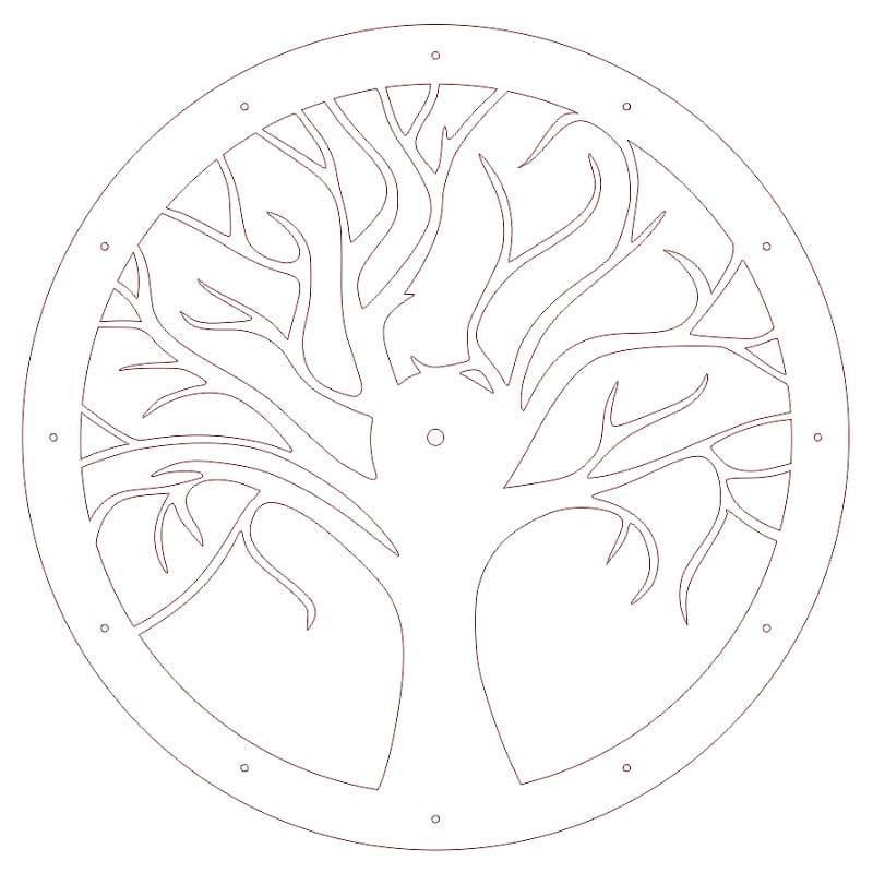 Laser Cut Tree of Life Wall Clock for Living Room
