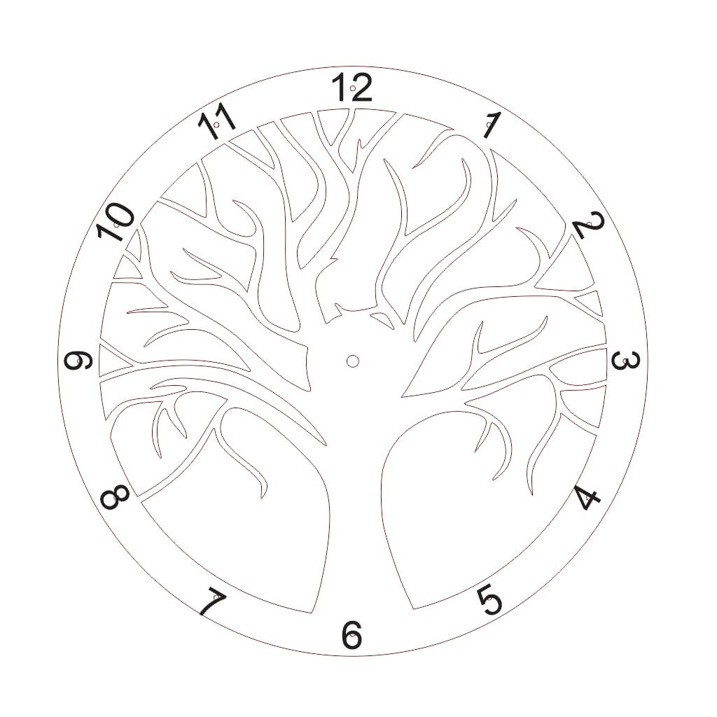 Laser Cut Tree of Life Decorative Wall Clock