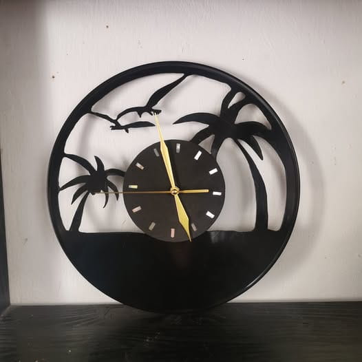 Laser Cut Beach Scene Wall Clock