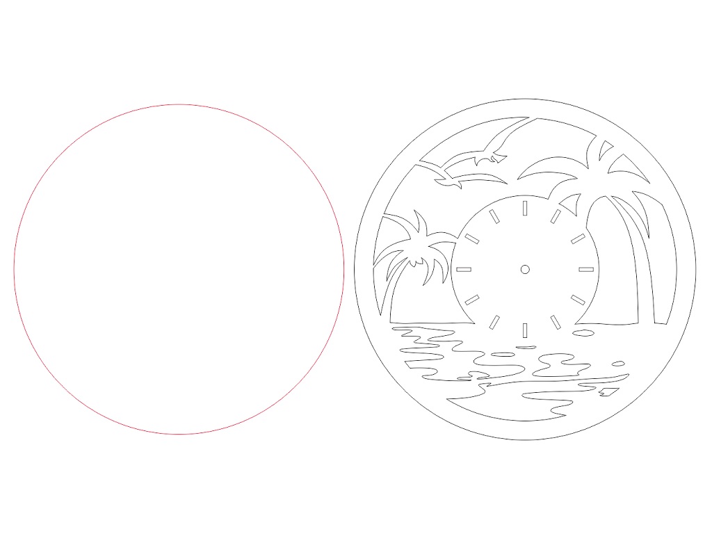 Laser Cut Beach Themed Wall Clock