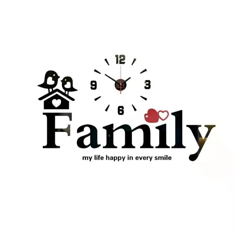 Laser Cut Family Wall Clock Creative Design