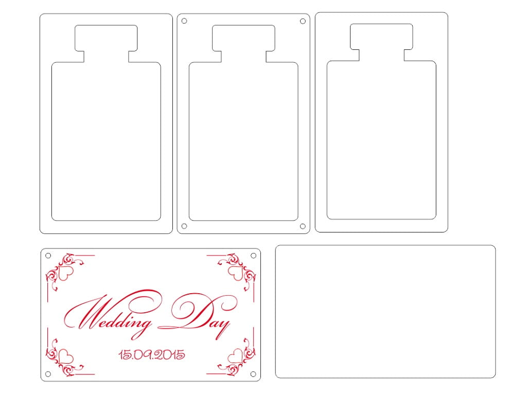 Laser Cut Wedding Photo Box with USB Flash Drive Option
