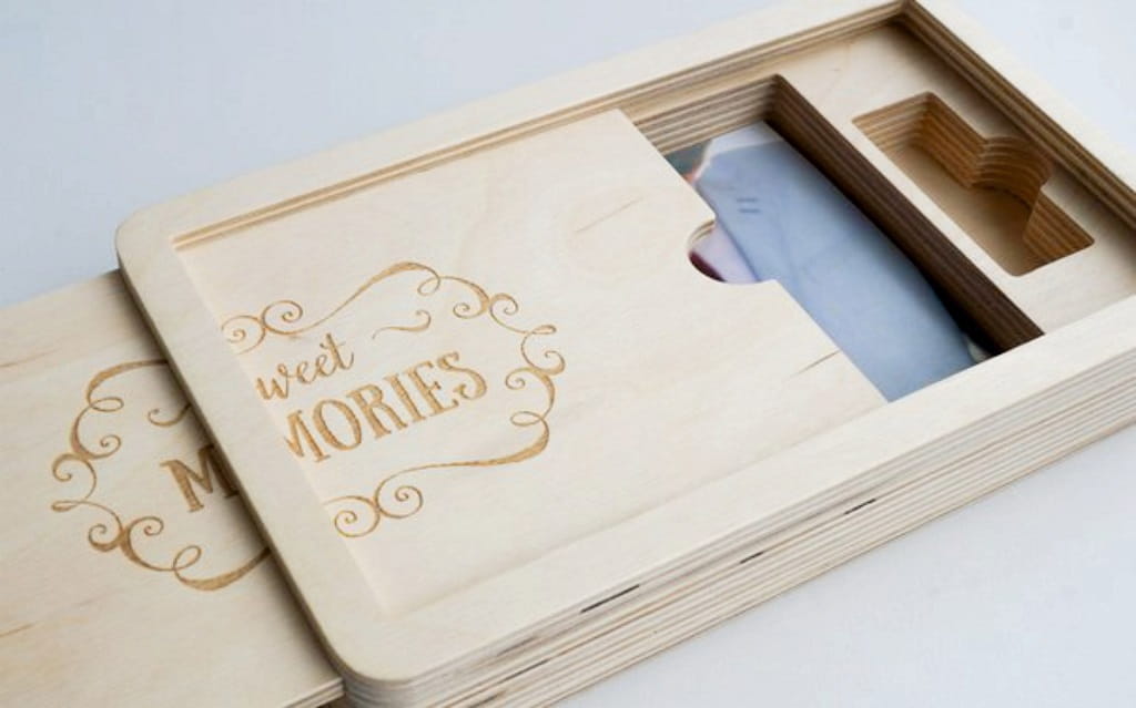 Laser Cut Wedding USB and Album Box