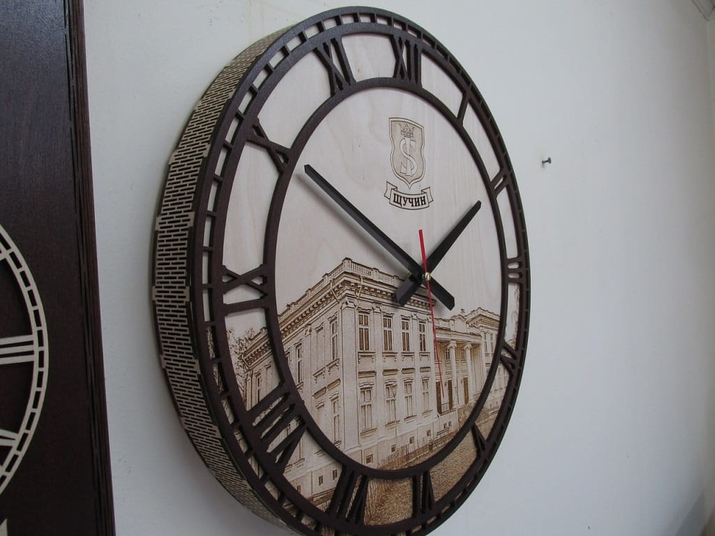 Laser Cut Living Hinge Round Large Wall Clock