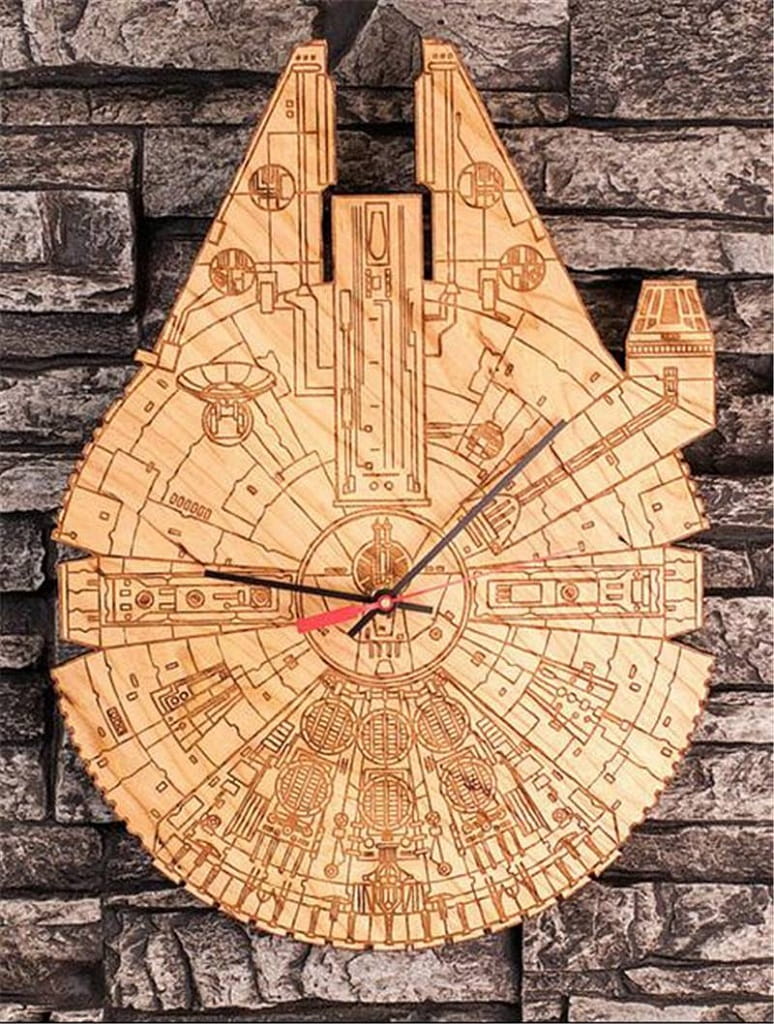 Laser Cut Millennium Falcon Star Wars Clock