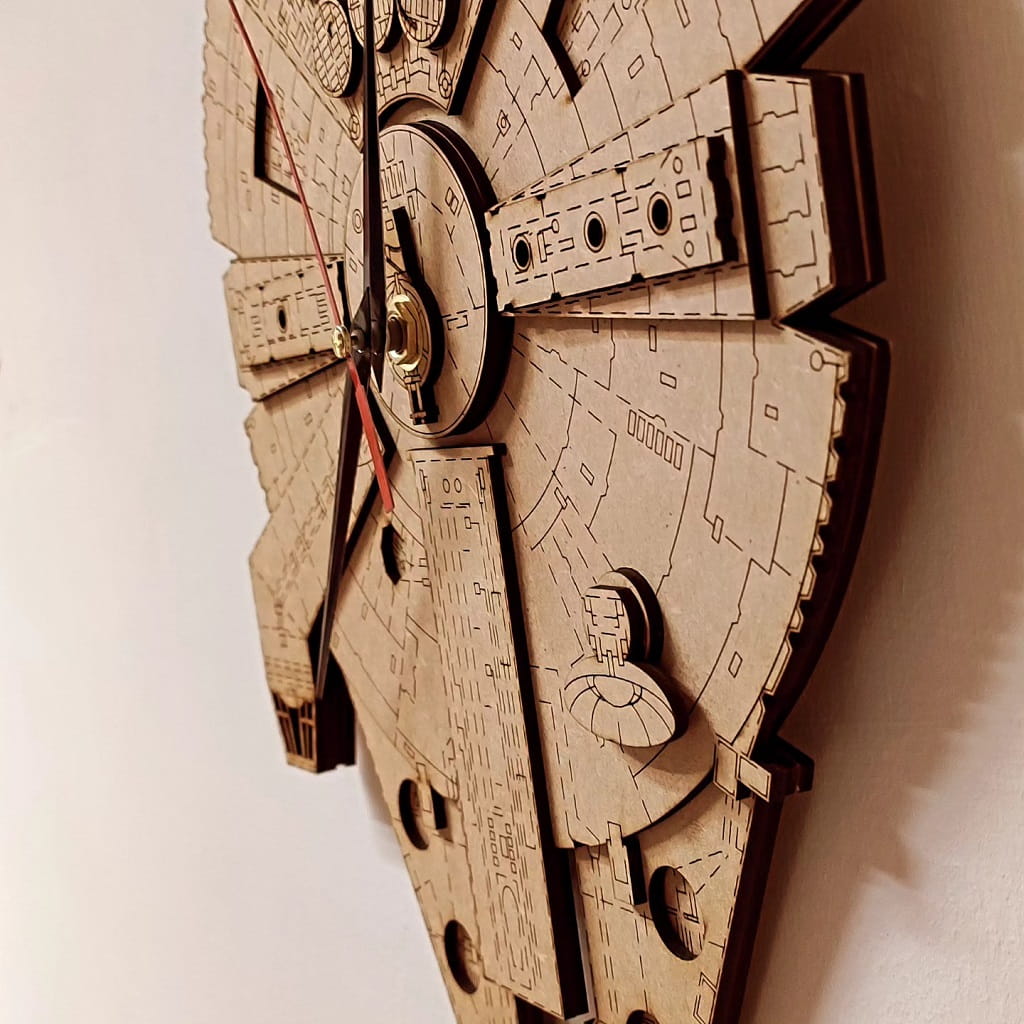 Laser Cut Millennium Falcon Star Wars Clock