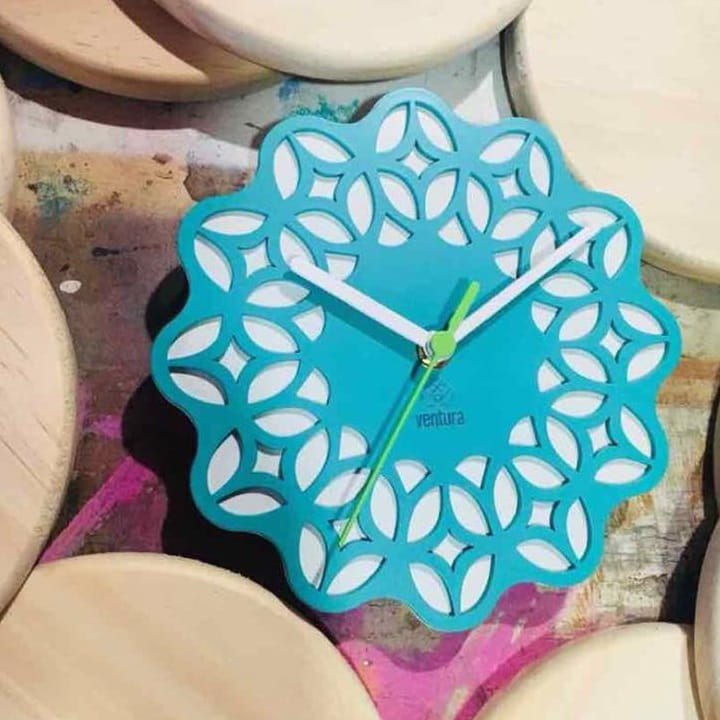 Laser Cut Unique Floral Wooden Wall Clock