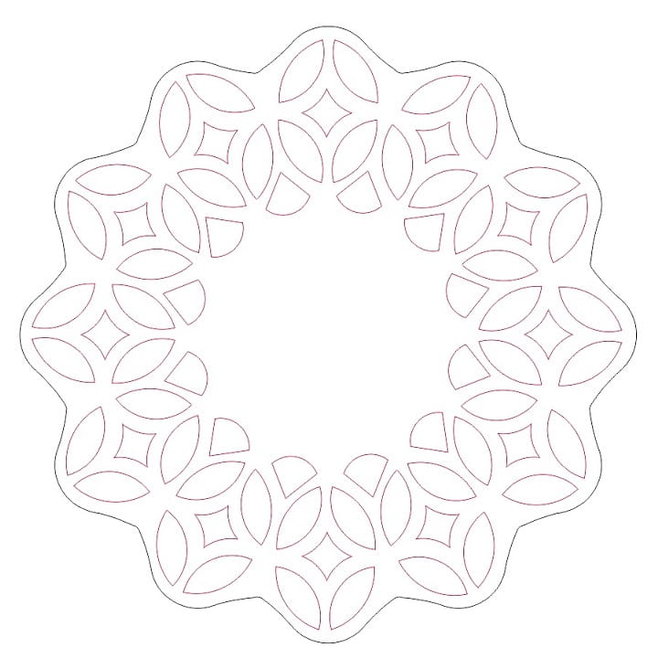 Laser Cut Unique Floral Wooden Wall Clock
