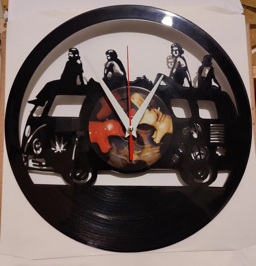 Laser Cut Camper Van Vinyl Record Wall Clock