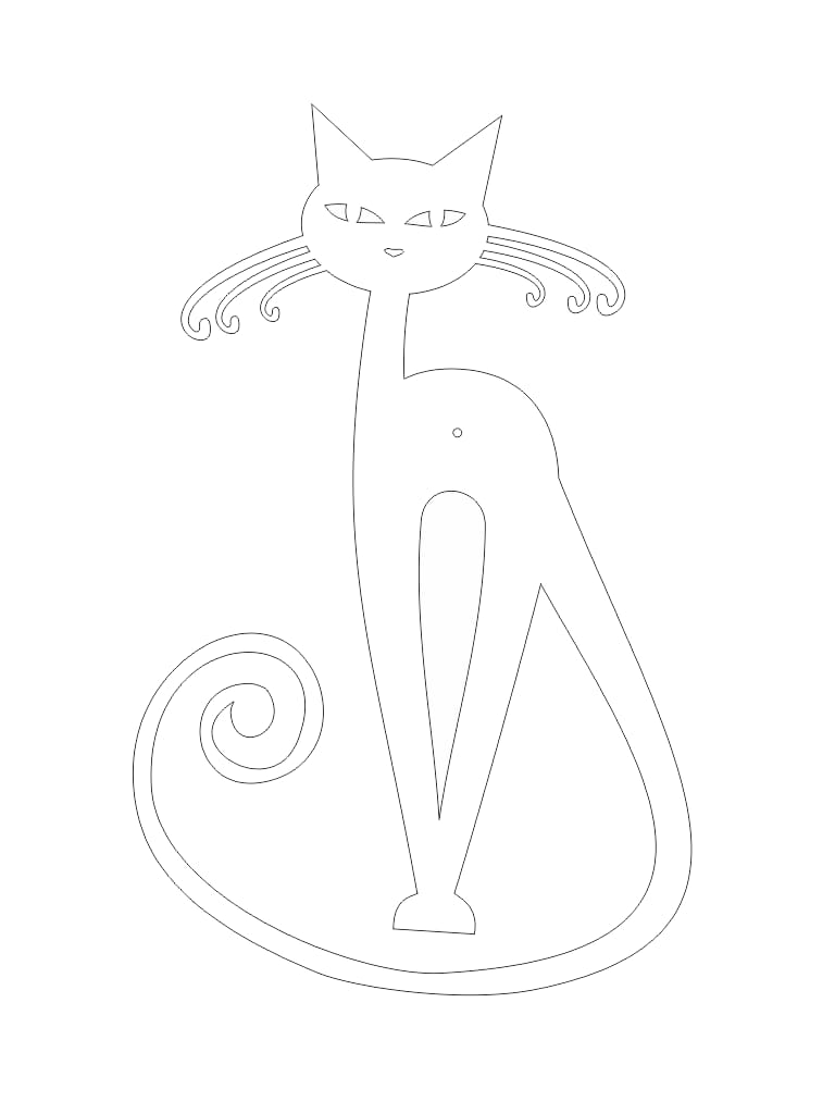 Laser Cut Elegant Cat Wall Clock