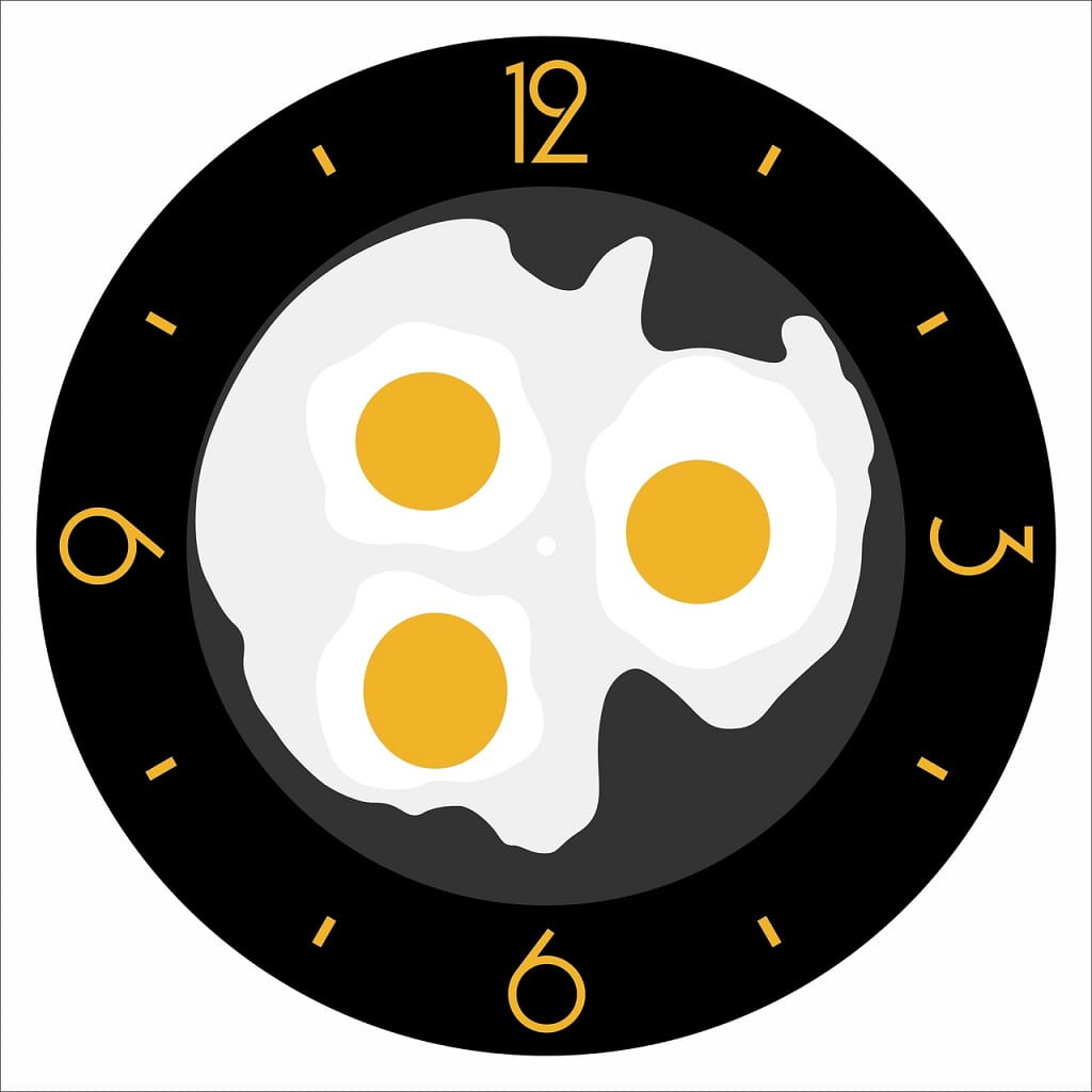 Laser Cut Fried Eggs Kitchen Wall Clock