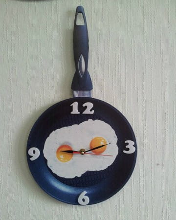 Laser Cut Frying Pan Kitchen Wall Clock