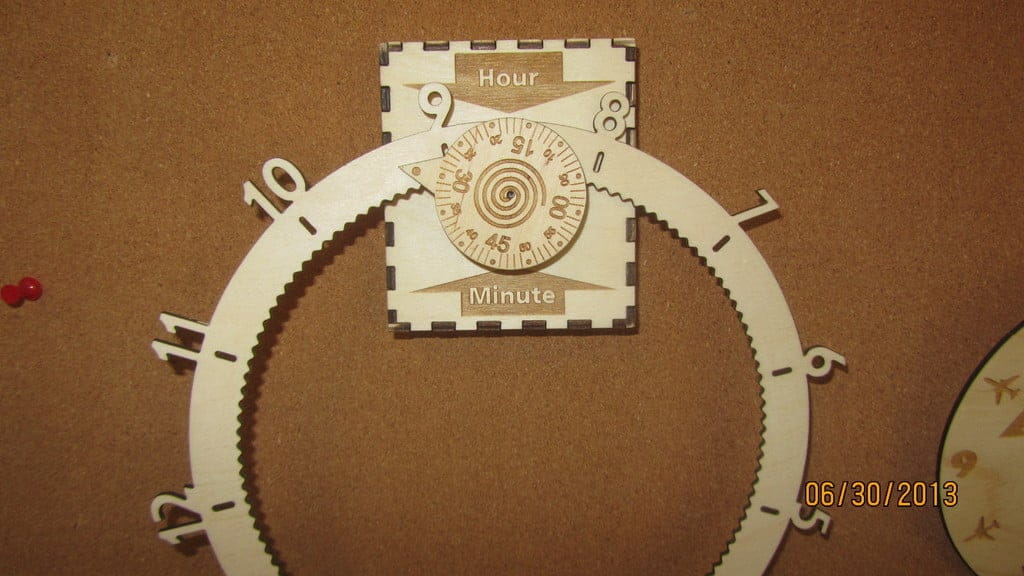 Laser Cut Gear O Clock with Additional Features