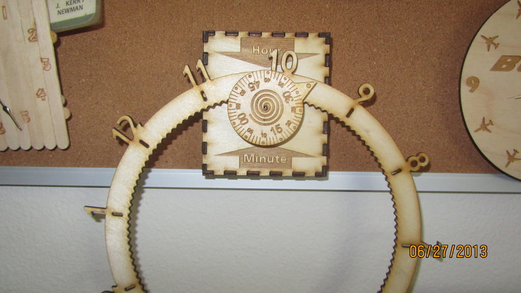 Laser Cut Gear O Clock with Additional Features