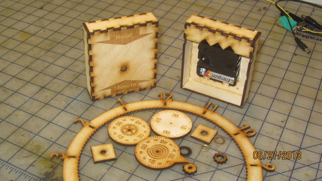 Laser Cut Gear O Clock with Additional Features
