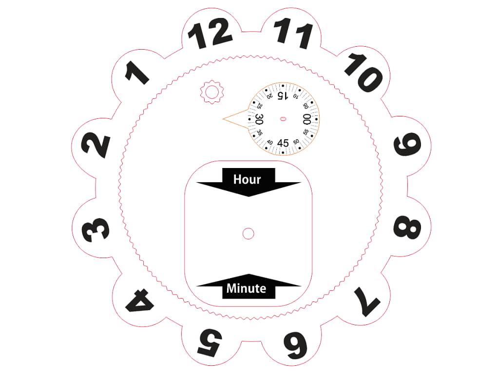 Laser Cut Simplified Wooden Gear Clock