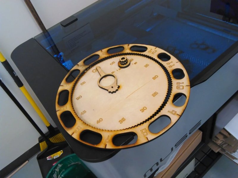 Laser Cut Wooden Gear Clock