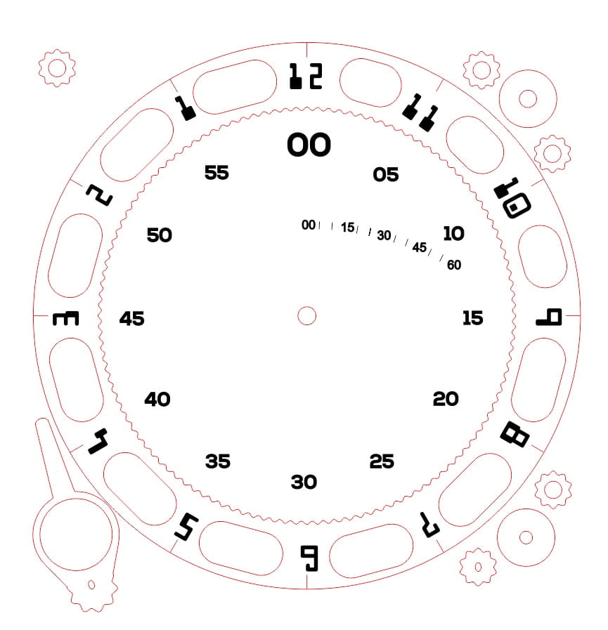 Laser Cut Wooden Gear Clock