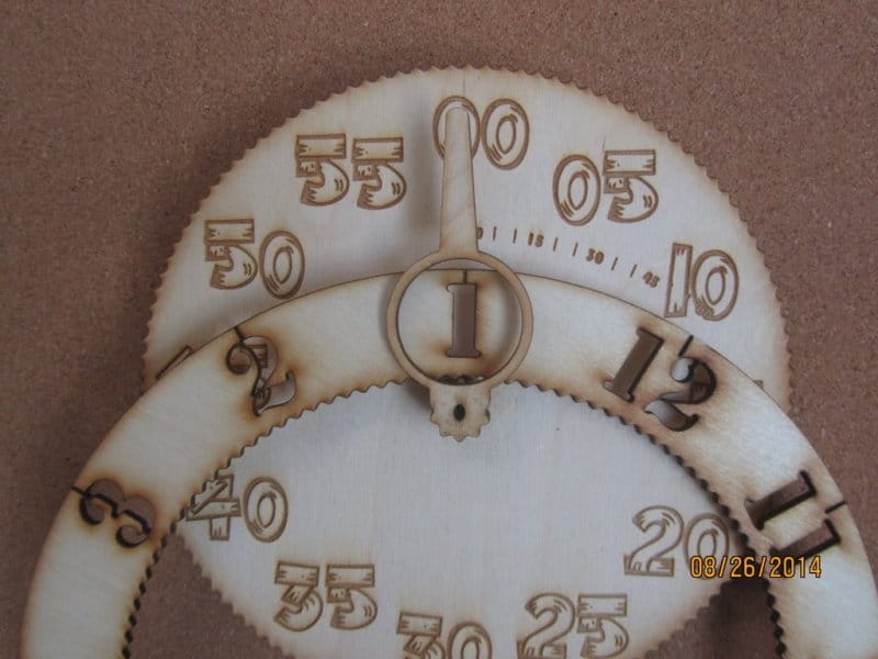 Laser Cut Wooden Gear Clock New Design