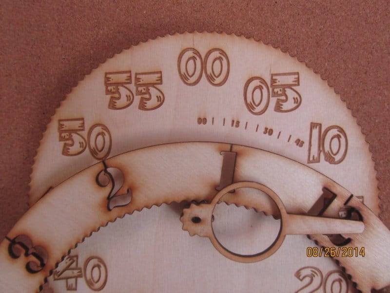 Laser Cut Wooden Gear Clock New Design