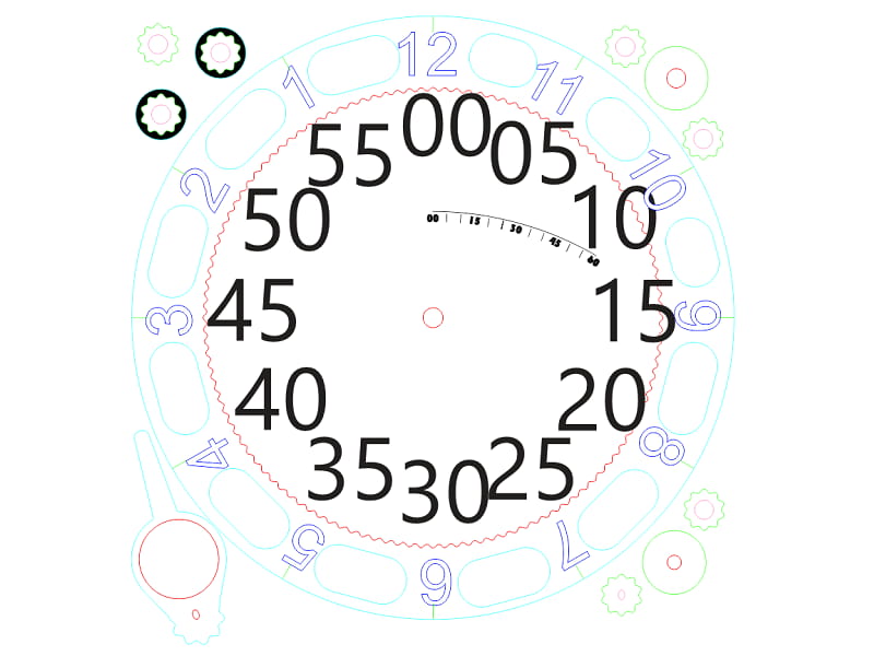 Laser Cut Wooden Gear Clock New Design