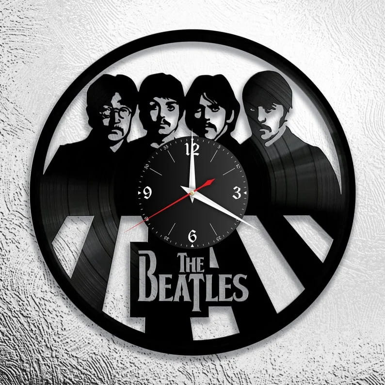 Laser Cut The Beatles Rock Band Vinyl Wall Clock