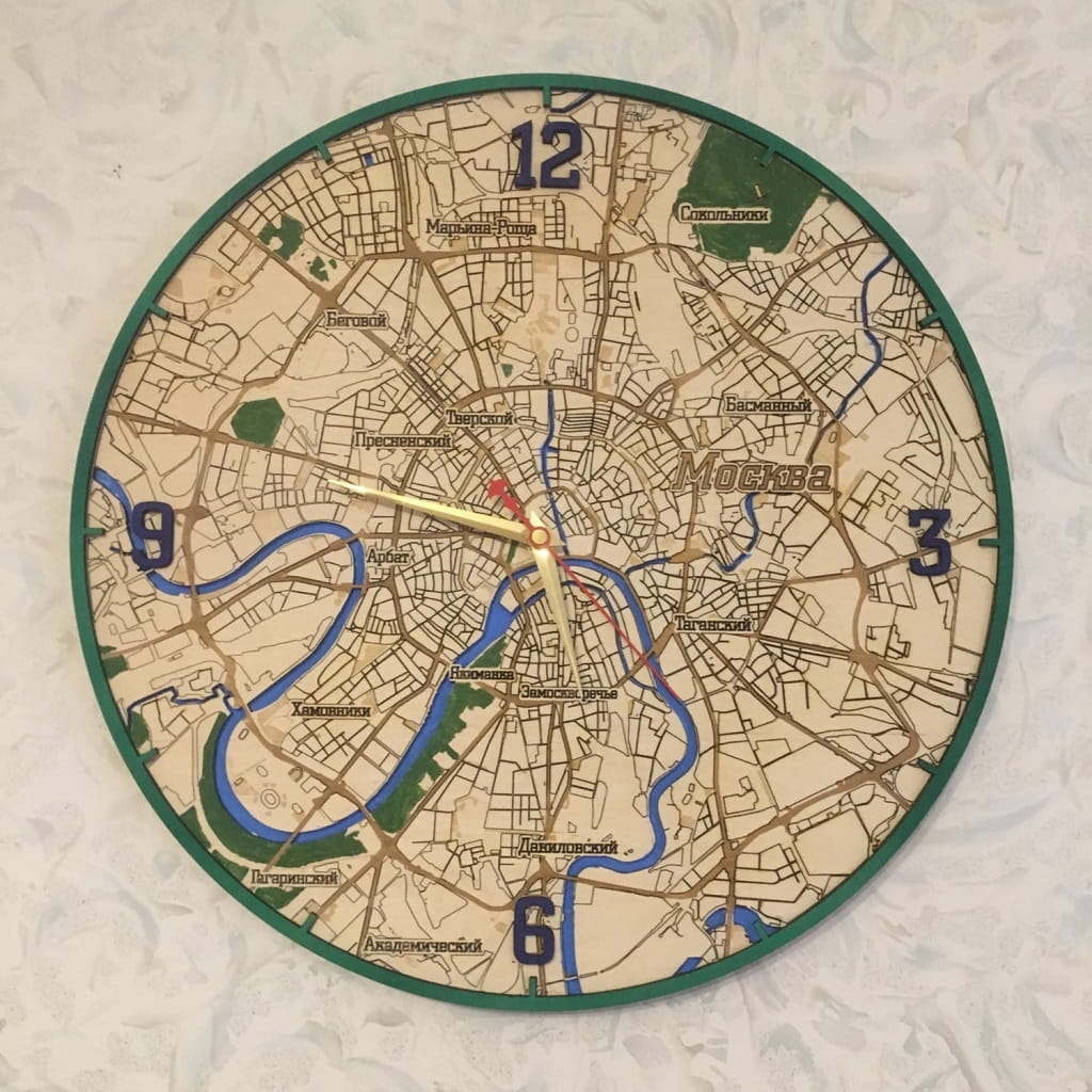 Laser Cut Sevastopol Map Wall Clock