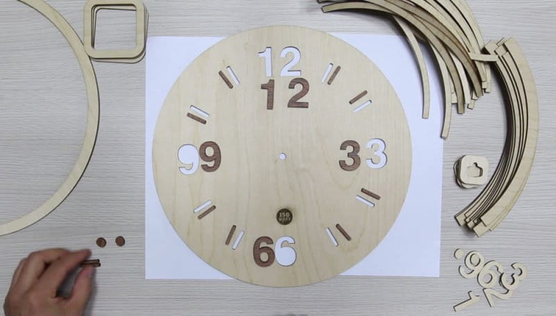 Laser Cut Wooden Wall Clock