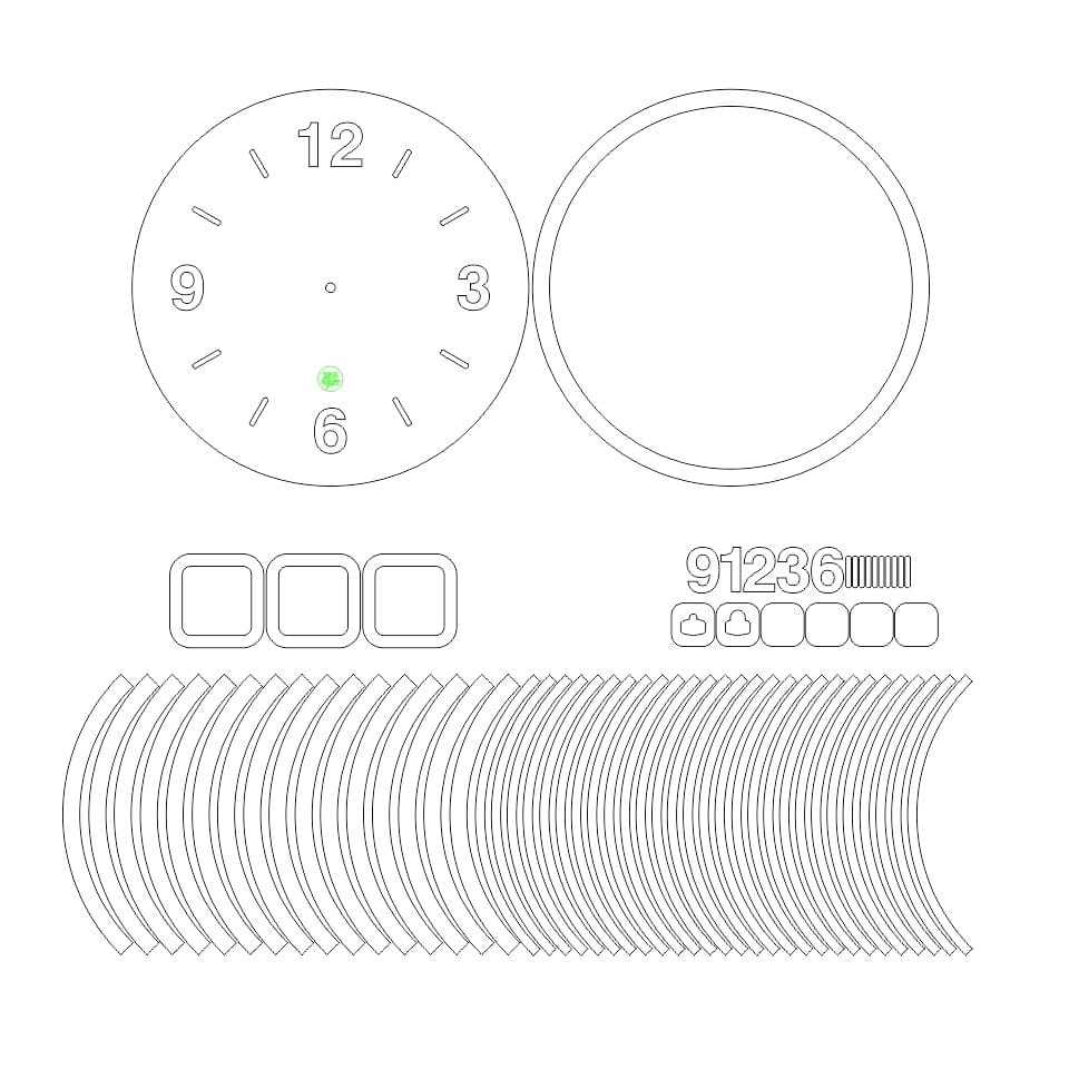 Laser Cut Wooden Wall Clock