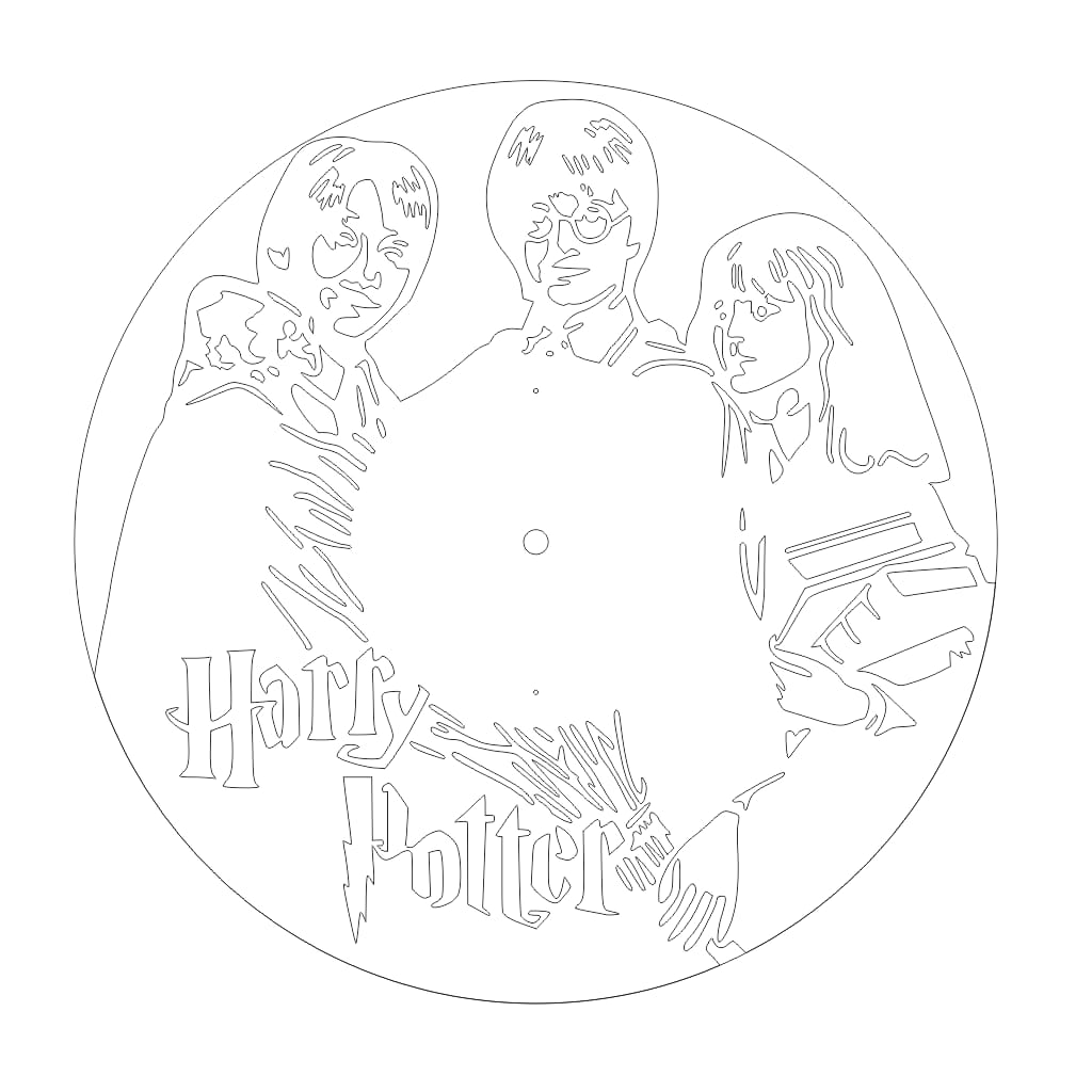 Laser Cut Harry Potter Vinyl Record Wall Clock
