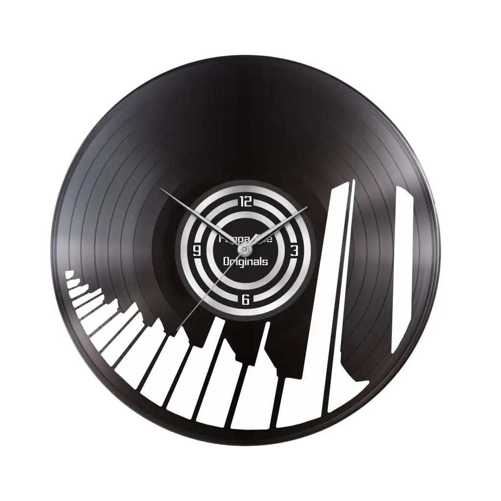 Laser Cut Piano Keys Vinyl Record Wall Clock