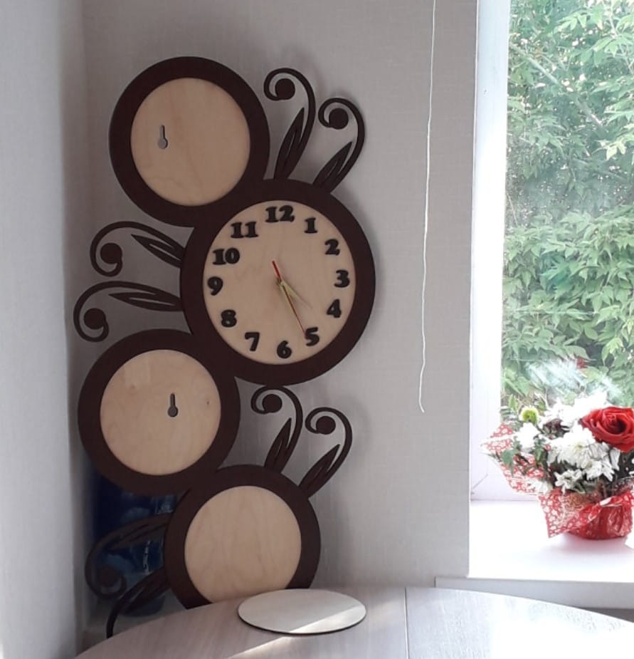 Laser Cut Wooden Family Photo Clock