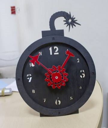 Laser Cut Bomb Shape Table Clock