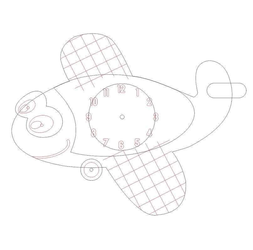 Laser Cut Cute Plane Wall Clock for Baby Nursery
