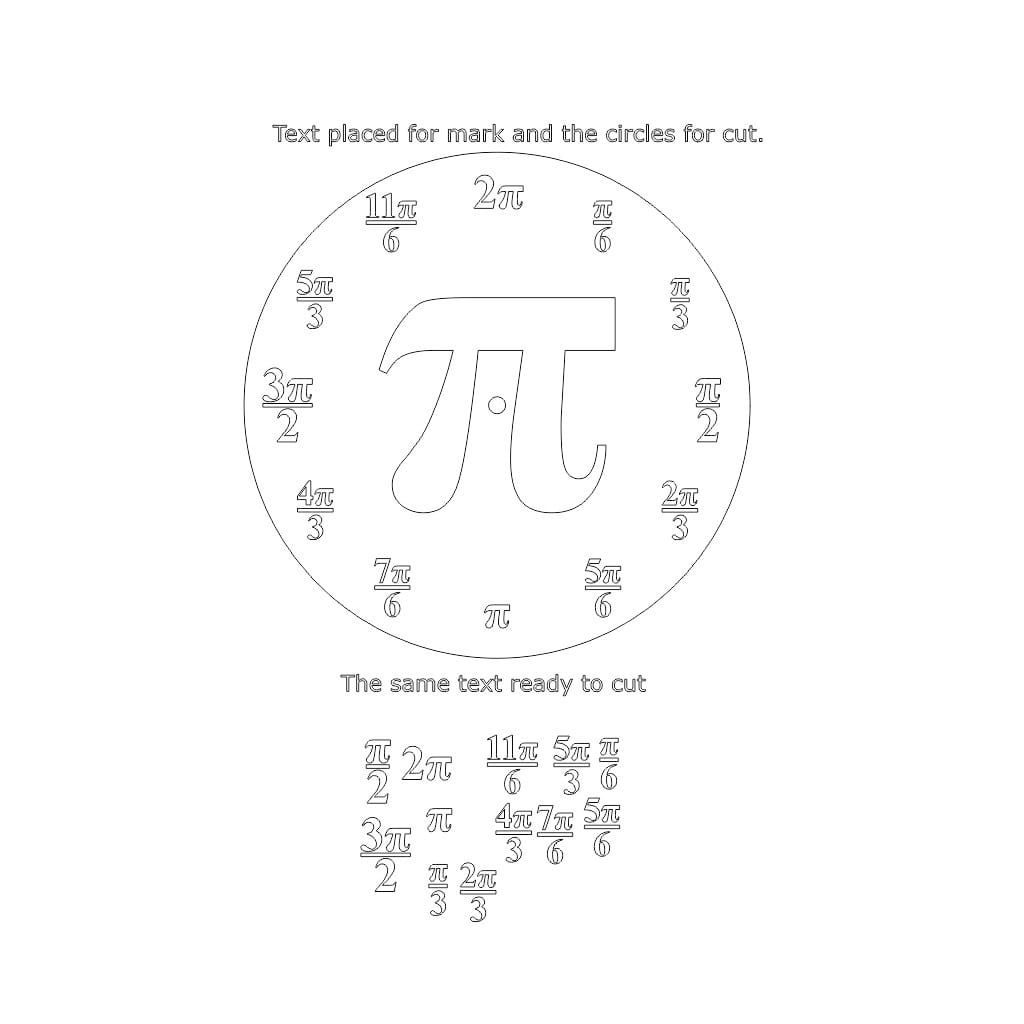 Laser Cut Pi Symbol Wall Clock