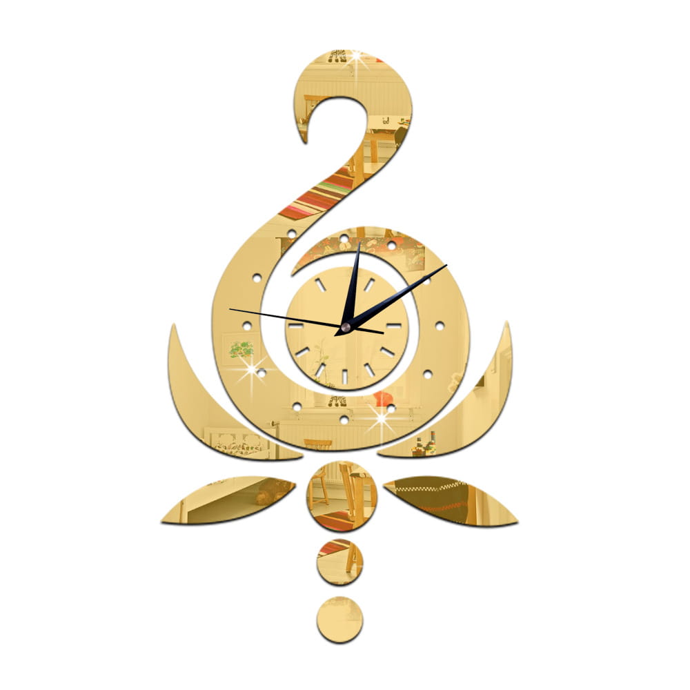 Laser Cut Lotus Swan Wall Clock